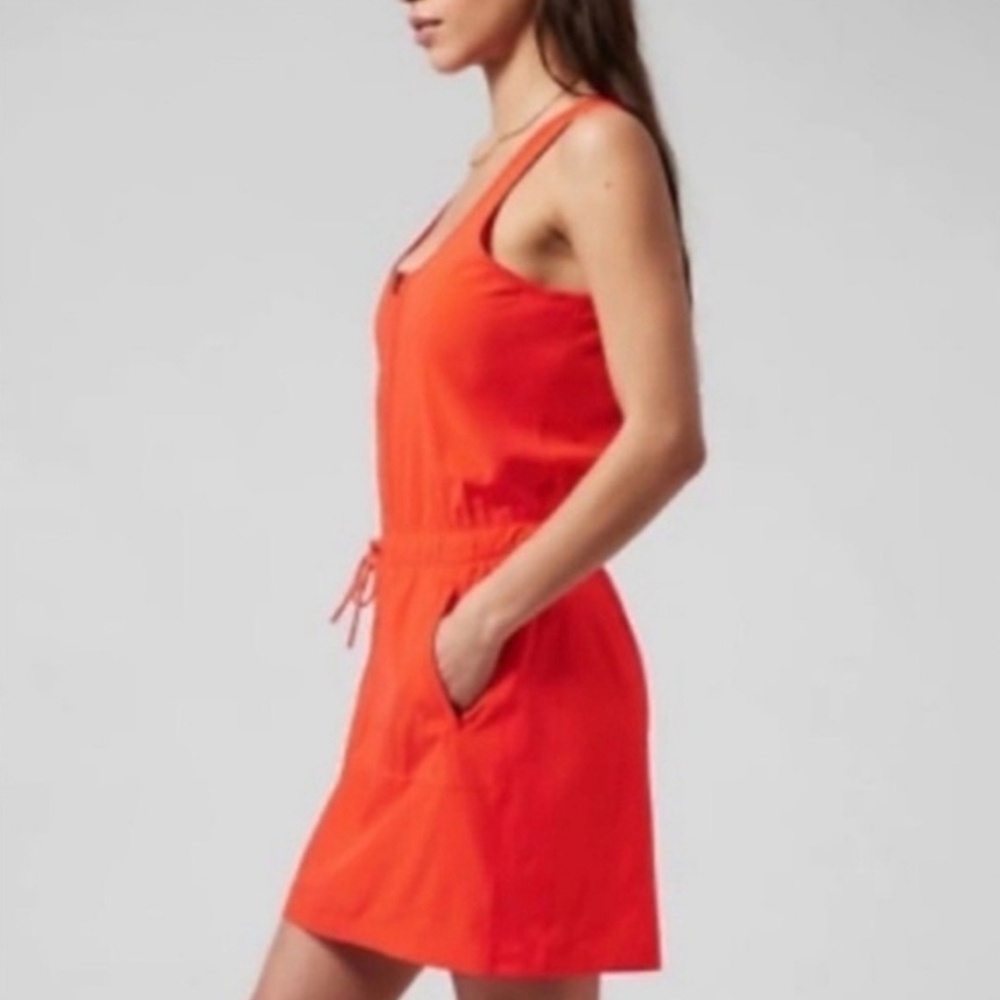 NWOT Athleta Orange Savannah Strap Mini Dress Large